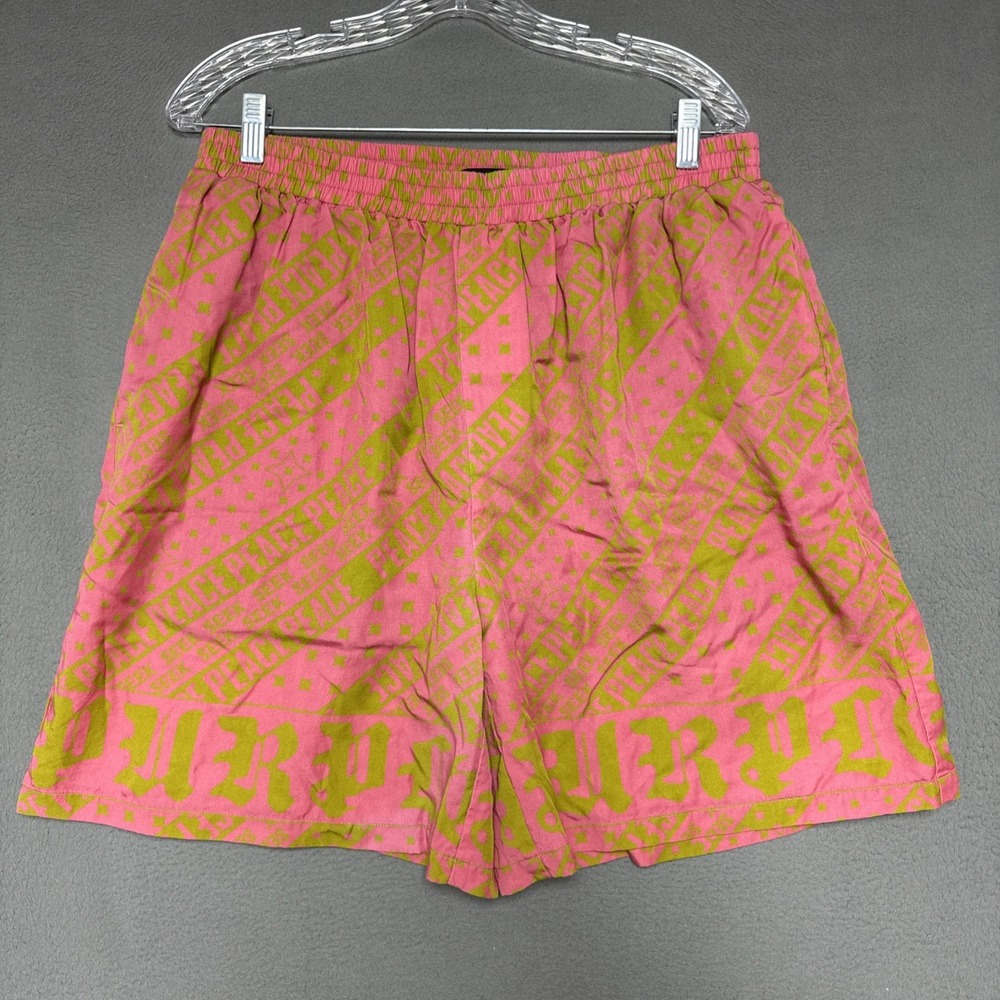 Purple Brand P537 Seek Peace Shorts All Over Print Streetwear Lyocell Mens Large